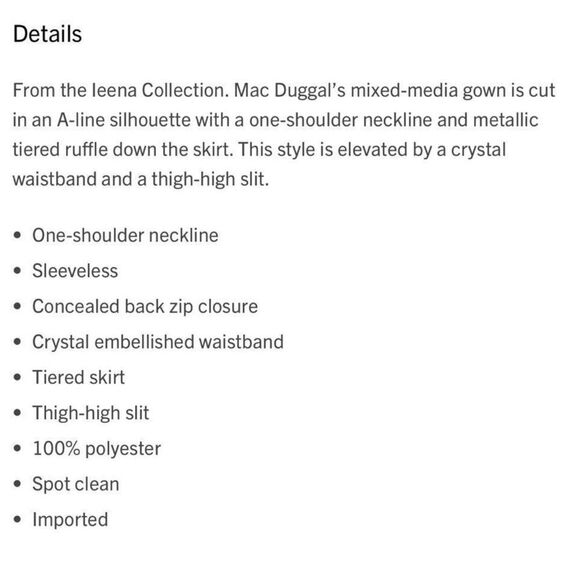 Mac Duggal leena One-Shoulder Ruffle
Tiered Gown / size 6 - Picture 9 of 10